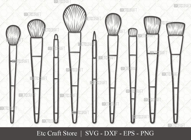 Makeup Brushes Outline SVG Cut File | Makeup Brush Svg | Beauty Svg | Makeup Artist Svg | Makeup Set Svg | Cosmetic Brush Svg | Makeup Brushes Svg Bundle SVG ETC Craft 