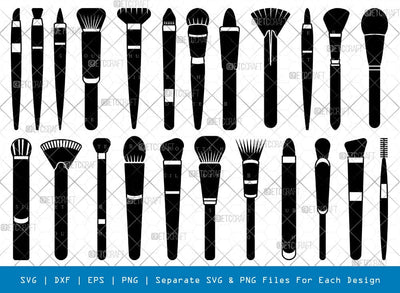 Makeup Brushes Silhouette, Makeup Brushes SVG, Cosmetic Svg, Ladies Fashion Svg, Makeup Brushes Bundle, SB00807 SVG ETC Craft 