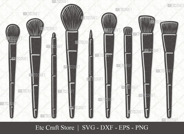 Makeup Brushes Silhouette SVG Cut File | Makeup Brush Svg | Beauty Svg | Makeup Artist Svg | Makeup Set Svg | Cosmetic Brush Svg | Makeup Brushes Svg Bundle SVG ETC Craft 