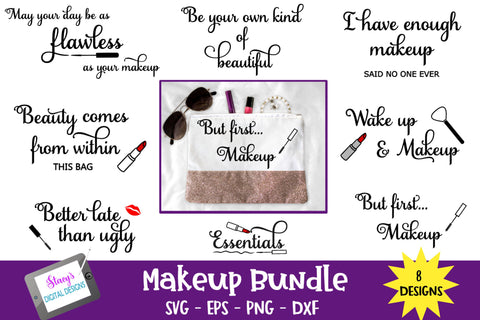 Makeup Bundle - 8 Makeup bag SVG designs SVG Stacy's Digital Designs 