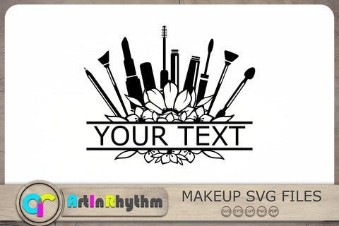 Makeup Monogram Svg, Makeup Svg, Makeup Split Monogram Svg SVG Artinrhythm shop 