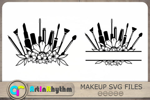 Makeup Monogram Svg, Makeup Svg, Makeup Split Monogram Svg SVG Artinrhythm shop 