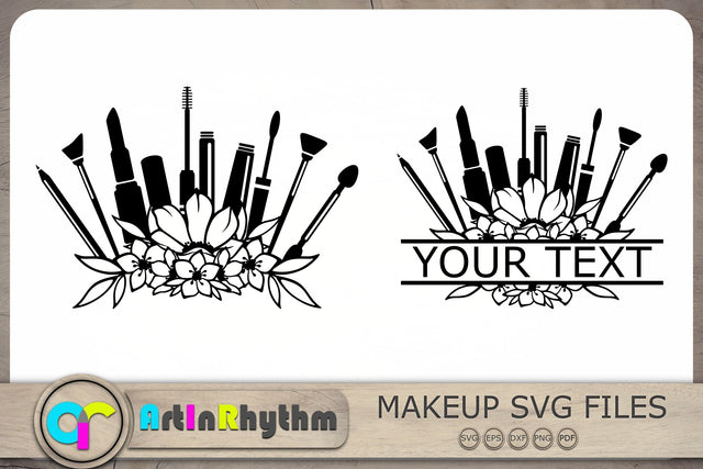 Makeup Monogram Svg, Makeup Svg, Makeup Split Monogram Svg SVG Artinrhythm shop 