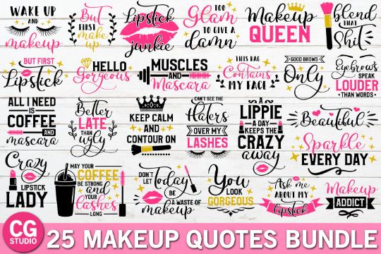 Makeup Quotes SVG Bundle, Makeup svg, lashes svg, lipstick svg, mascara svg, eyebrows svg,funny quotes svg bundle,lipstick junkie svg cricut SVG James 