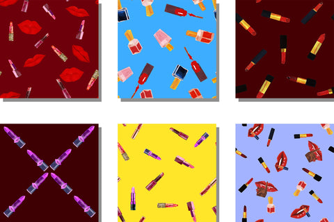 Makeup seamless pattern, makeup artist banner background Digital Pattern Natasha Prando 