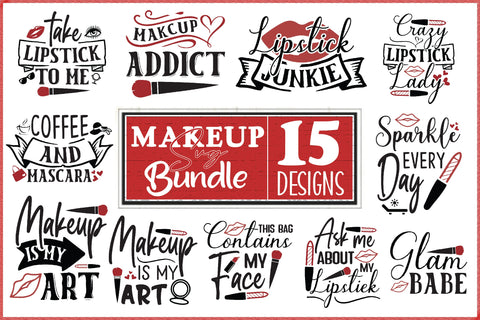 Makeup Svg Bundle 15 Design SVG Creativeart88 