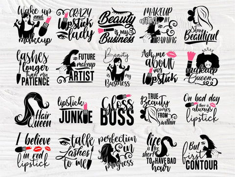Makeup SVG Bundle, Lipstick Svg, Natural Hair Svg SVG TonisArtStudio 