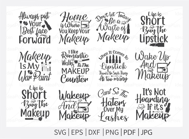 Makeup SVG Bundle, Makeup Svg, Woman svg, women makeup svg, Funny makeup svg, Funny woman svg, Cut Files for Crafters SVG Dinvect 