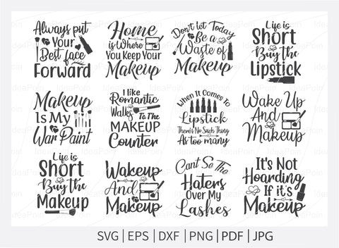 Makeup SVG Bundle, Makeup Svg, Woman svg, women makeup svg, Funny makeup svg, Funny woman svg, Cut Files for Crafters SVG Dinvect 