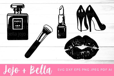 Makeup Svg, Make up Svg Bundle, Lipstick Svg, Lipstick SvgHigh heels svg, Make-up brush svg, Perfume Svg, Svg files for Cricut, Silhouette SVG Jojo&Bella 
