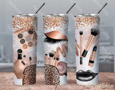 Makeup Tumbler PNG Sublimation, Cosmetics Tumbler Png Sublimation _HelArtShop_ 