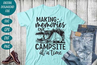 Making memories one campsite at a time svg, camp life svg, happy camping t shirt svg, camping cricut SVG Isabella Machell 