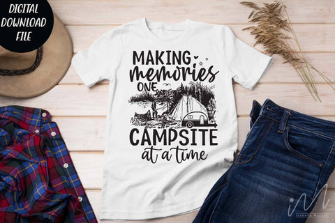 Making memories one campsite at a time svg, camp life svg, happy camping t shirt svg, camping cricut SVG Isabella Machell 
