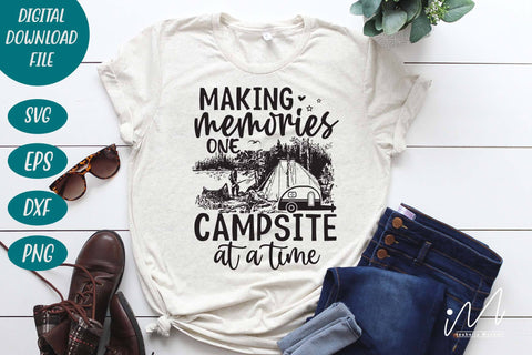 Making memories one campsite at a time svg, memorable day t shirt, camp life svg, happy camping SVG Isabella Machell 