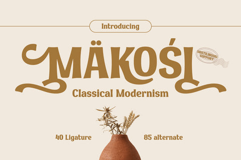 MAKOSI | Serif Classic Modernism Font twinletter 