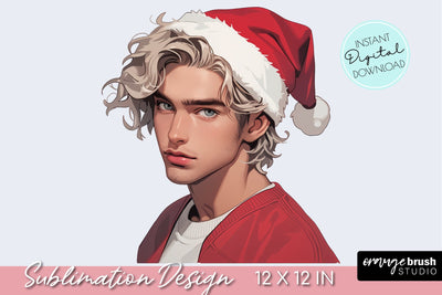 Male Christmas Sublimation, Fashion Man Clipart Sublimation OrangeBrushStudio 