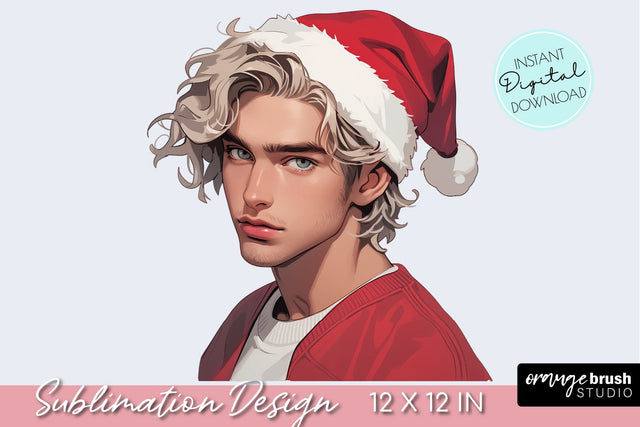 Male Christmas Sublimation, Fashion Man Clipart Sublimation OrangeBrushStudio 