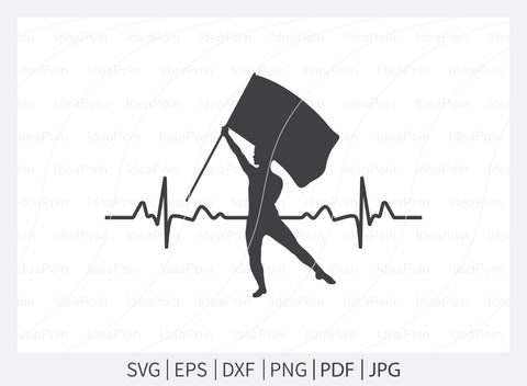 Male Color Guard SVG File, Marching Band Color Guard Split Monogram, Marching Band Heartbeat, Marching Band man split, Color Guard Split SVG Dinvect 