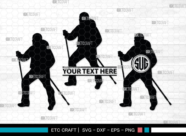 Male Hiker Monogram, Male Hiker Silhouette, Male Hiker SVG, Hiking Svg, Man Hiking Svg, Hiker Svg, SB00380 SVG ETC Craft 
