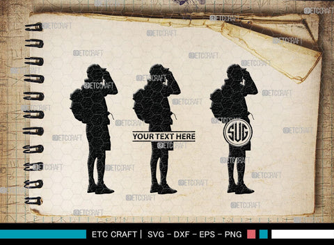 Male Hiker Monogram, Male Hiker Silhouette, Male Hiker SVG, Hiking Svg, Man Hiking Svg, Hiker Svg, SB00380 SVG ETC Craft 
