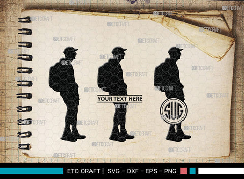 Male Hiker Monogram, Male Hiker Silhouette, Male Hiker SVG, Hiking Svg, Man Hiking Svg, Hiker Svg, SB00380 SVG ETC Craft 