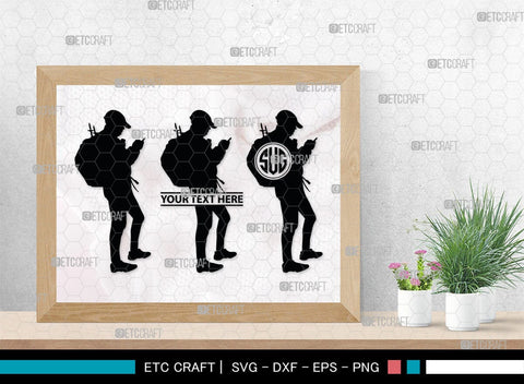 Male Hiker Monogram, Male Hiker Silhouette, Male Hiker SVG, Hiking Svg, Man Hiking Svg, Hiker Svg, SB00380 SVG ETC Craft 