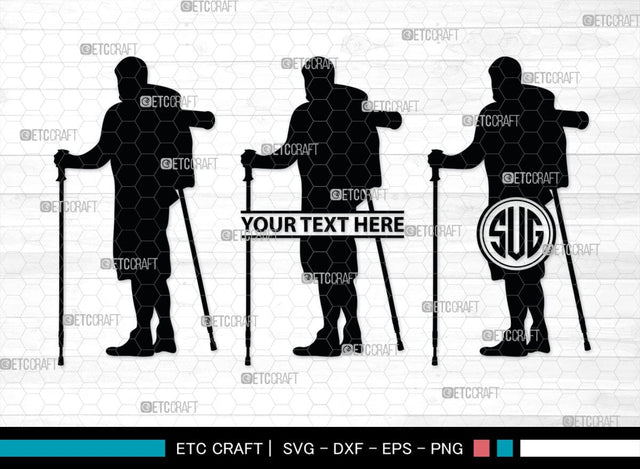 Male Hiker Monogram, Male Hiker Silhouette, Male Hiker SVG, Hiking Svg, Man Hiking Svg, Hiker Svg, SB00380 SVG ETC Craft 