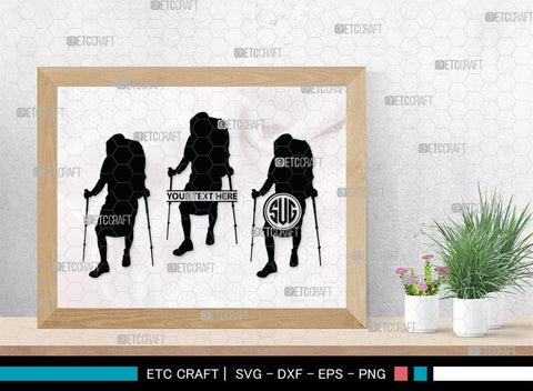 Male Hiker Monogram, Male Hiker Silhouette, Male Hiker SVG, Hiking Svg, Man Hiking Svg, Hiker Svg, SB00380 SVG ETC Craft 