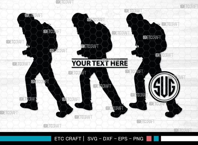 Male Hiker Monogram, Male Hiker Silhouette, Male Hiker SVG, Hiking Svg, Man Hiking Svg, Hiker Svg, SB00380 SVG ETC Craft 