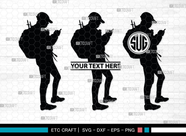 Male Hiker Monogram, Male Hiker Silhouette, Male Hiker SVG, Hiking Svg, Man Hiking Svg, Hiker Svg, SB00380 SVG ETC Craft 