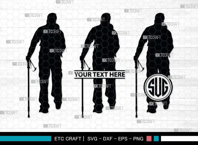 Male Hiker Monogram, Male Hiker Silhouette, Male Hiker SVG, Hiking Svg, Man Hiking Svg, Hiker Svg, SB00380 SVG ETC Craft 