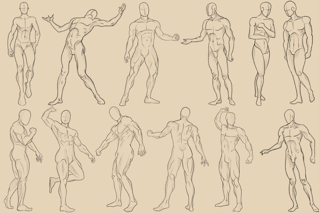 Male Pose Procreate Brushes - So Fontsy