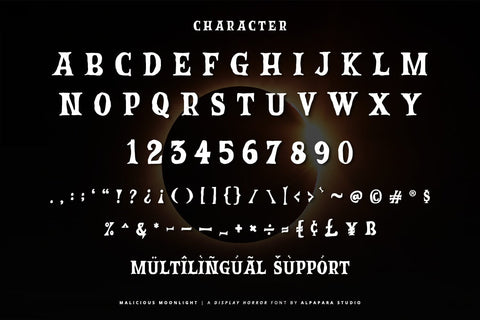 Malicious Moonlight - Display Font Font Alpaprana Studio 