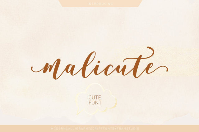 Malicute script Font Franstudio 