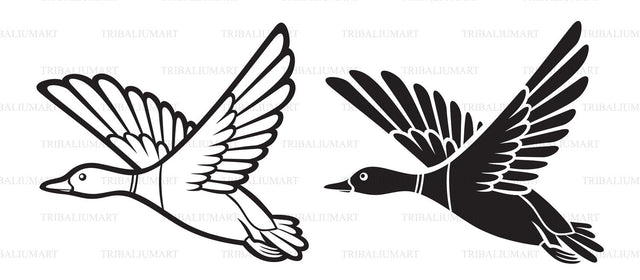 Mallard duck flying SVG TribaliumArtSF 