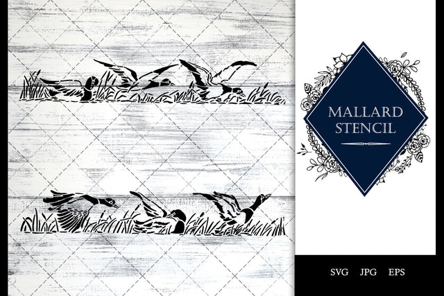 Mallard Stencil Vector SVG SVG Loveleen Kaur 