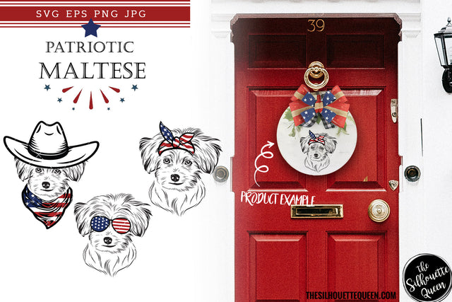 Maltese Dog Patriotic Cut files and Sublimation SVG Loveleen Kaur 