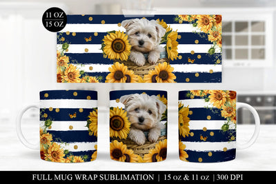 Maltese Terrier Mug Press Sublimation Design PNG File Sublimation BijouBay 