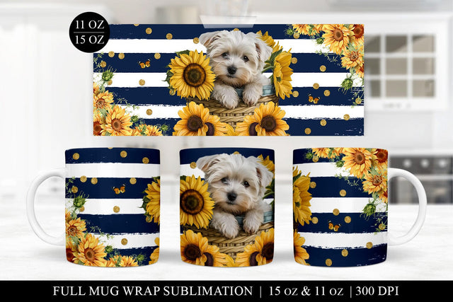 Maltese Terrier Mug Press Sublimation Design PNG File Sublimation BijouBay 