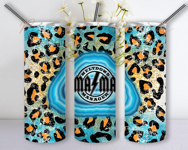 Mama 20oz Tumbler Template, Mama Meltdown Manager Tumbler Png, Leopard Print Tumbler Wrap, Mother's Day Gift, Digital Download Sublimation PixelChick 