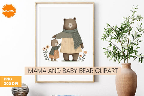 Mama and baby bear clipart Sublimation Maumo Designs 