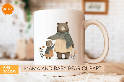Mama and baby bear clipart Sublimation Maumo Designs 