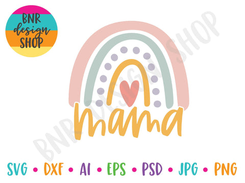 Mama and Mini Boho Rainbow SVG Cut File Bundle SVG BNRDesignShop 