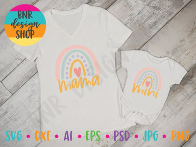 Mama and Mini Boho Rainbow SVG Cut File Bundle SVG BNRDesignShop 