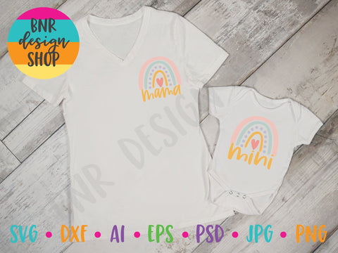 Mama and Mini Boho Rainbow SVG Cut File Bundle SVG BNRDesignShop 