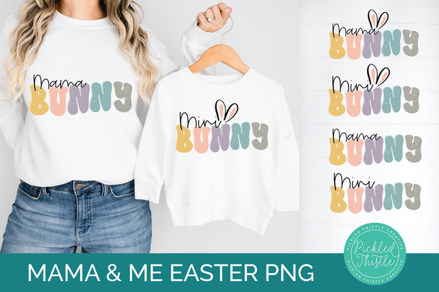 Mama and Mini Bunny PNG Bundle SVG Pickled Thistle Creative 