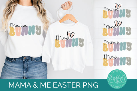 Mama and Mini Bunny PNG Bundle SVG Pickled Thistle Creative 