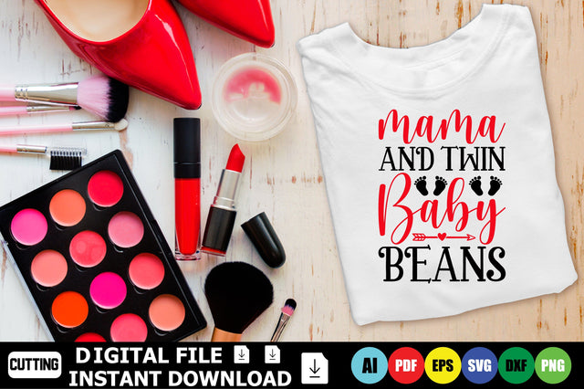 Mama And Twin Baby Beans SVG Shahin alam 