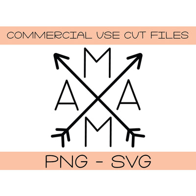 Mama arrow t shirt svg png dxf - baby toddler girl shirt Cut File - Silhouette Cut File - Cricut Cut File - DIY tote bag tumbler sublimation SVG Top It Off Party 