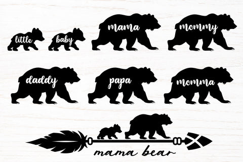 Mama bear bundle, Mama Bear SVG, Bear family SVG silhouette SVG Digital Rainbow Shop 